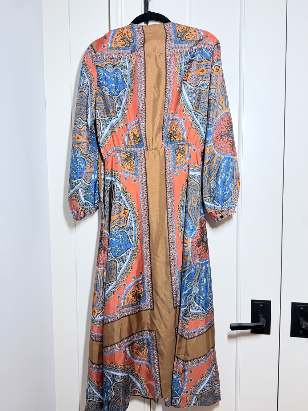 Sandro Coral and Blue Paisley Maxi Dress - Picture 2 of 3
